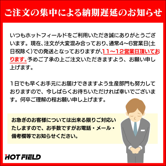 ※ご注文の集中による納期遅延についてのお詫び