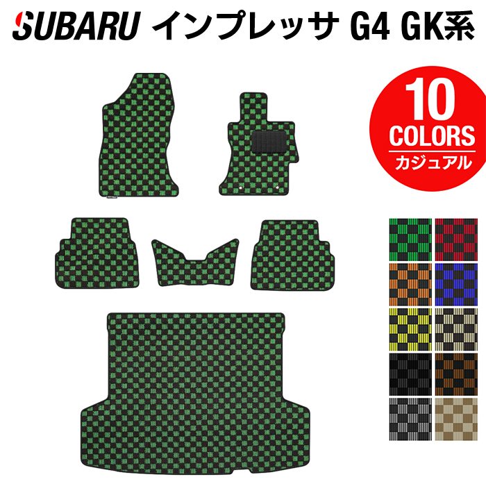 スバルインプレッサ G4 GK系 フロアマット+トランクマット ラゲッジマット ◆カジュアルチェック HOTFIELD