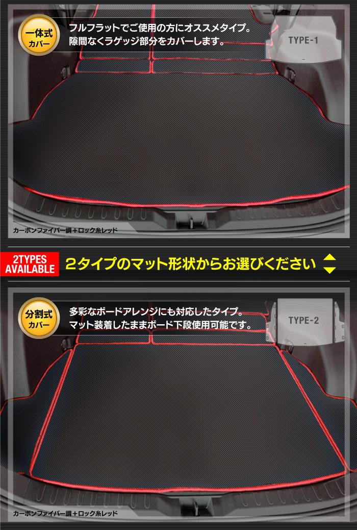 トヨタ RAV4 50系 ラゲッジルームマット カーボンファイバー調 リアルラバー 送料無料 HOTFIELD