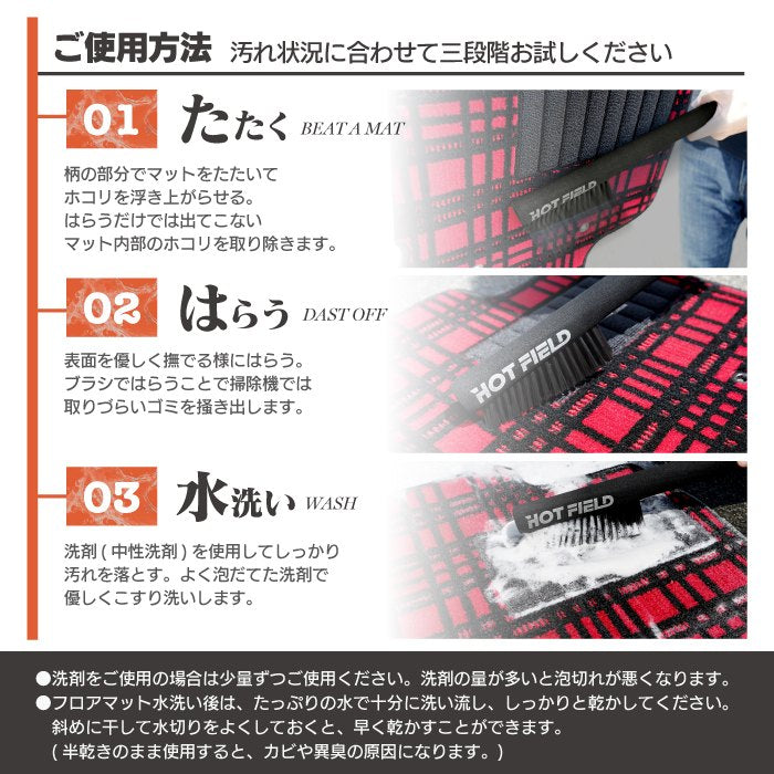 フロアマット用ブラシ ◆ お手入れ メンテナンス用品 カーペットクリーナー 洗浄 HOTFIELD 送料無料