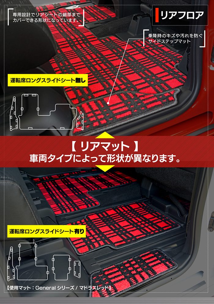 スバル シフォン シフォンカスタム LA650F LA660F シフォントライ フロアマット＋ステップマット ◆ジェネラル 日本製 HOTFIELD