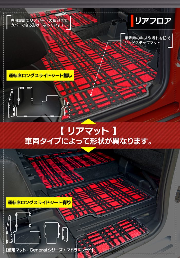スバル シフォン シフォンカスタム LA650F LA660F シフォントライ フロアマット＋ステップマット＋トランクマット ラゲッジマット ◆ジェネラル 日本製 HOTFIELD