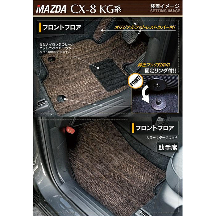 マツダ CX-8 KG系 フロアマット ◆ウッド調カーペット 木目 日本製 HOTFIELD