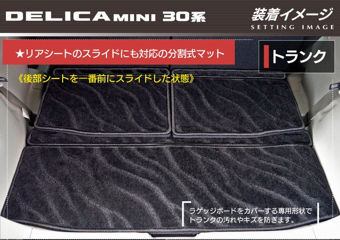 三菱 デリカミニ 30系 トランクマット ラゲッジマット  ◆カジュアルチェック 日本製 HOTFIELD