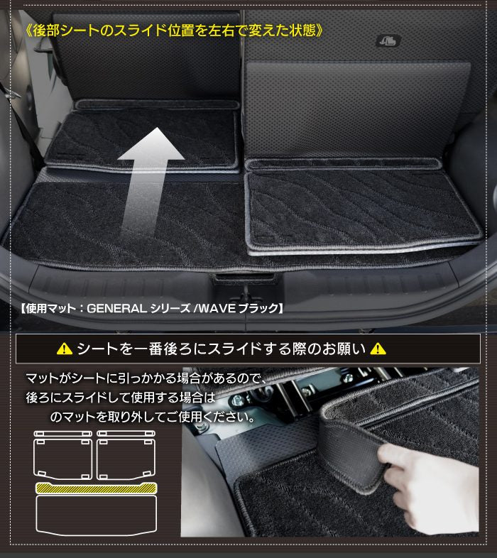 三菱 新型 デリカミニ BA系 フロアマット＋ステップマット＋トランクマット ラゲッジマット ◆ジェネラル HOTFIELD