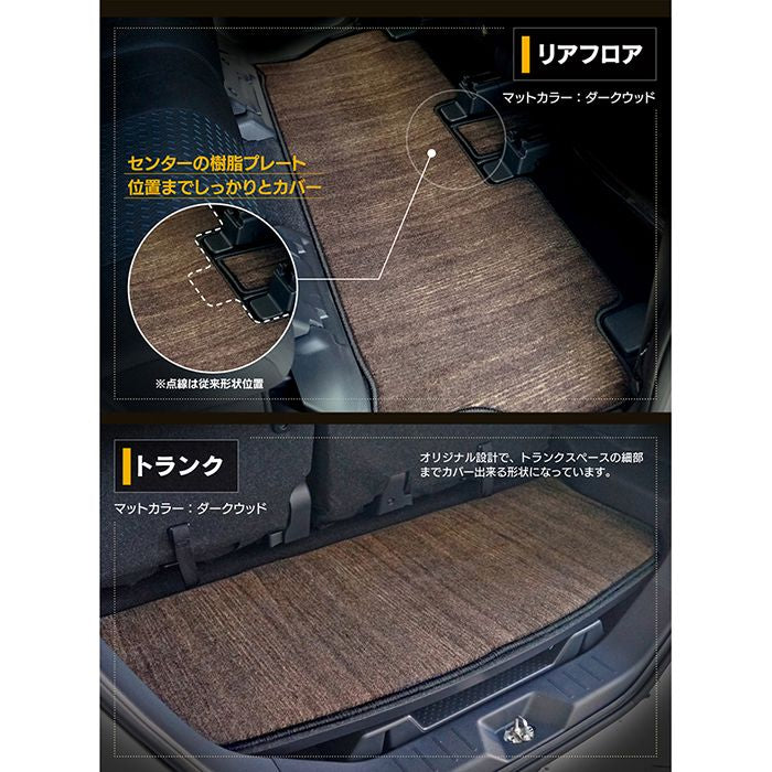 スバル ジャスティ JUSTY 900系 フロアマット+トランクマット ラゲッジマット ◆ウッド調カーペット 木目 日本製 HOTFIELD