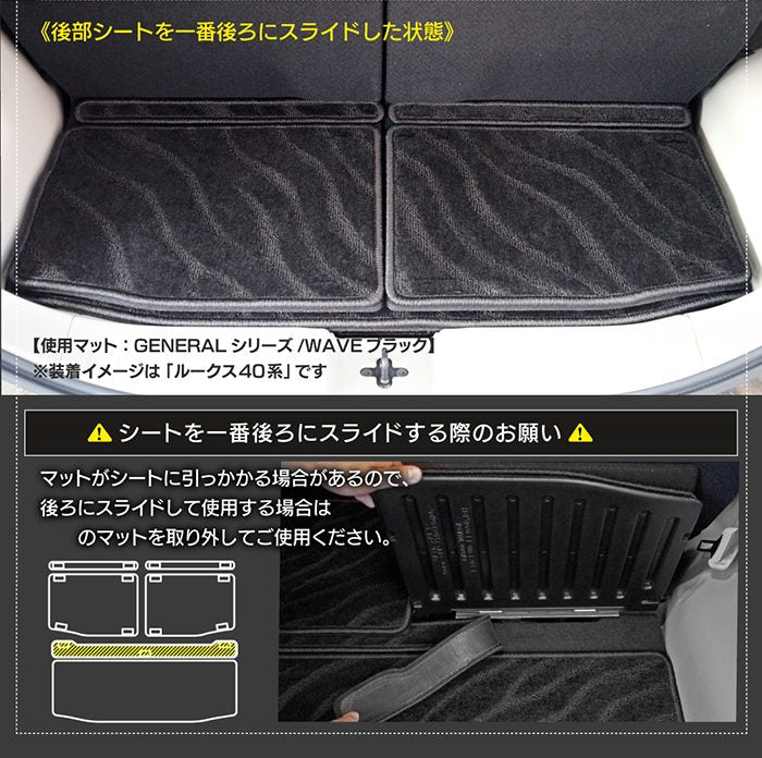 三菱 新型 eKスペース BA系 フロアマット＋ステップマット＋トランクマット ラゲッジマット ◆ジェネラル 日本製 HOTFIELD