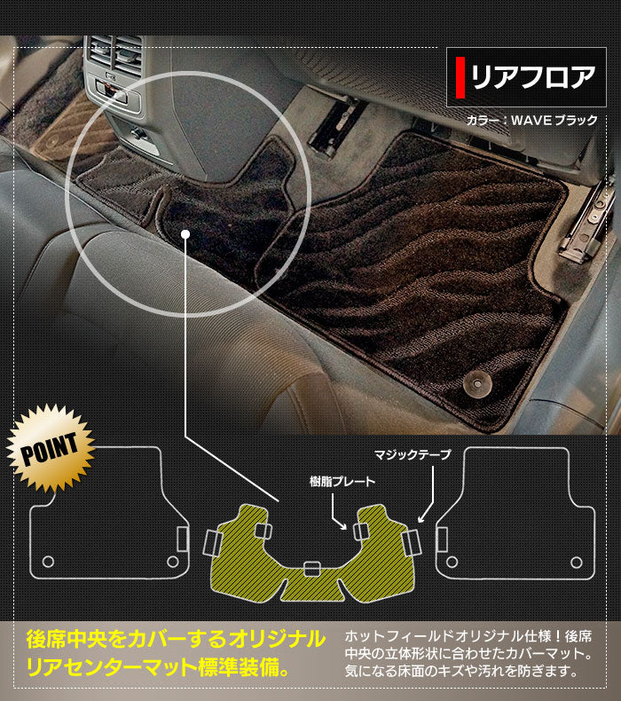 AUDI アウディ A4 (B9) フロアマット+トランクマット ラゲッジマット ◆カジュアルチェック 日本製 HOTFIELD