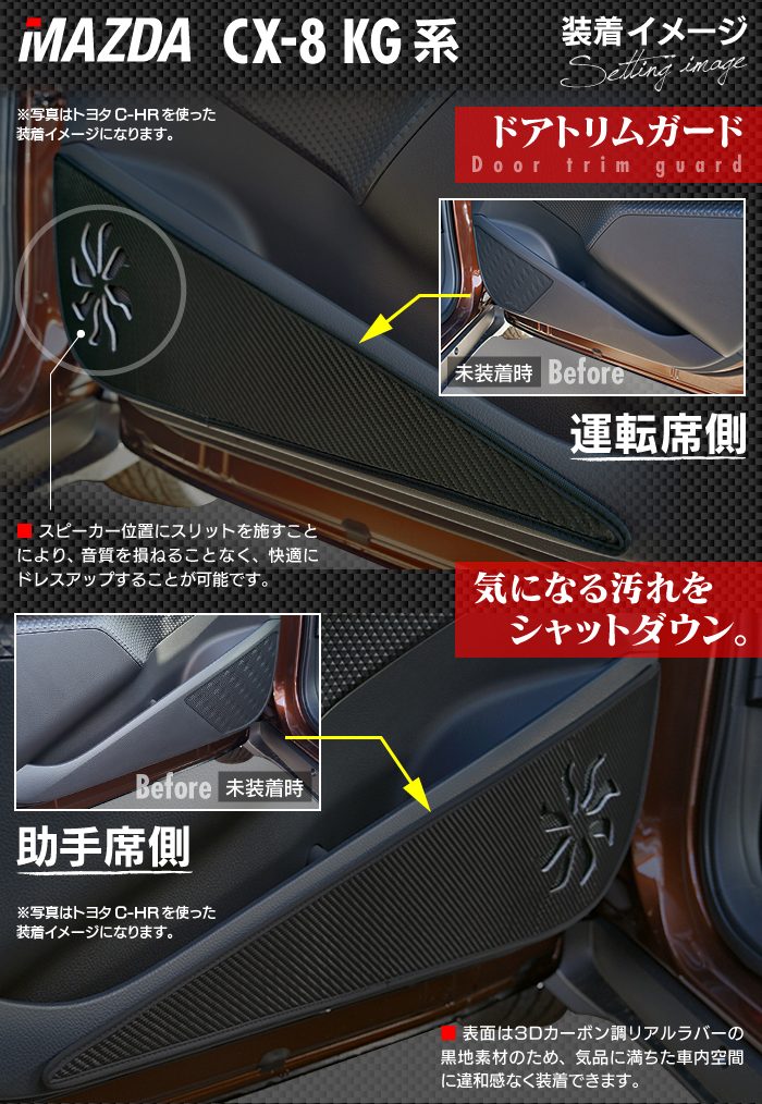 マツダ CX-8 KG系 ドアトリムガード+グローブボックスガード ◆キックガード HOTFIELD 【Y】