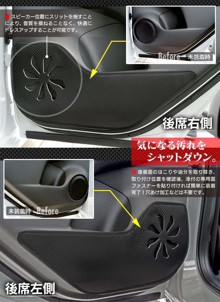 ホンダ 新型 フィット FIT GR系 GS系 ドアトリムガード+グローブボックスガード ◆キックガード HOTFIELD
