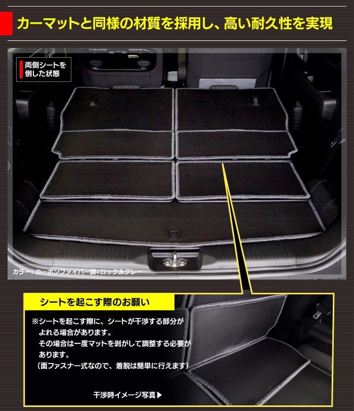 マツダ 新型 フレアクロスオーバー ラゲッジルームマット MS52S MS92S カーボンファイバー調 リアルラバー 送料無料 日本製 HOTFIELD