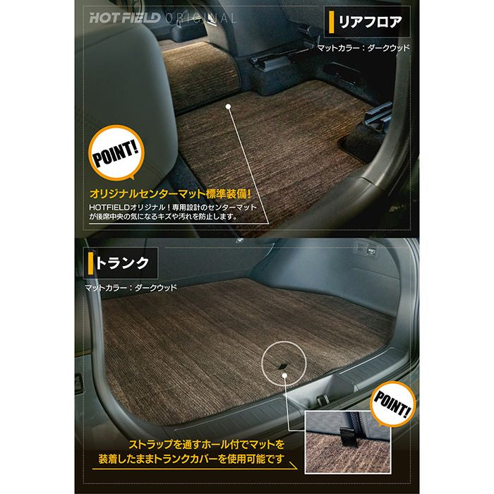トヨタ 新型 ハリアー 80系 フロアマット+トランクマット ラゲッジマット ◆ウッド調カーペット 木目 日本製 HOTFIELD