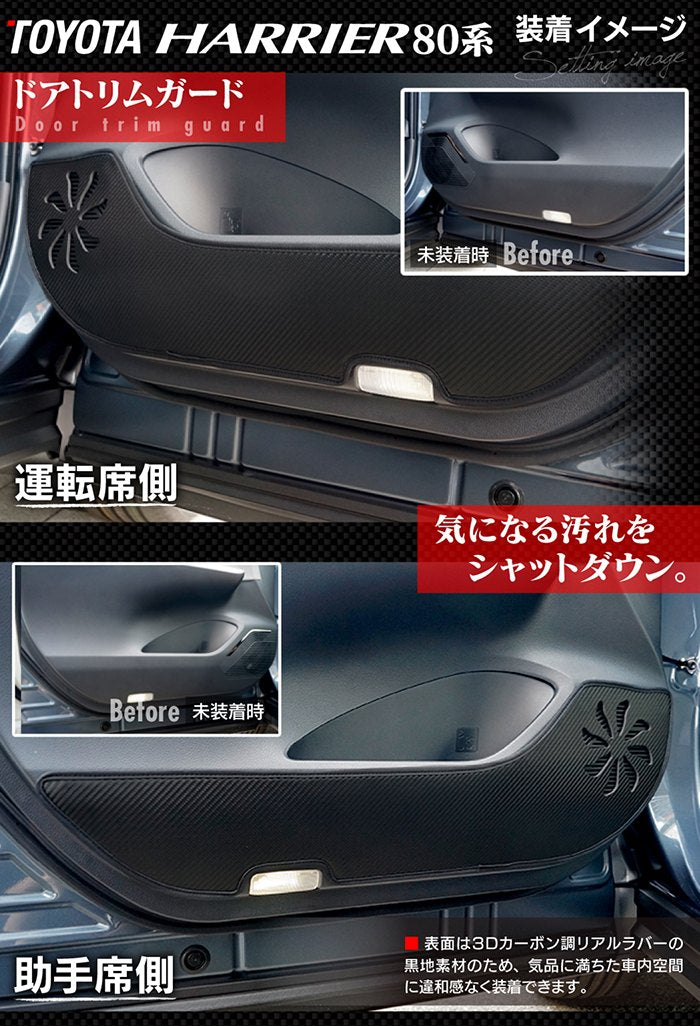 トヨタ 新型 ハリアー 80系 ドアトリムガード+グローブボックスガード◆キックガード HOTFIELD