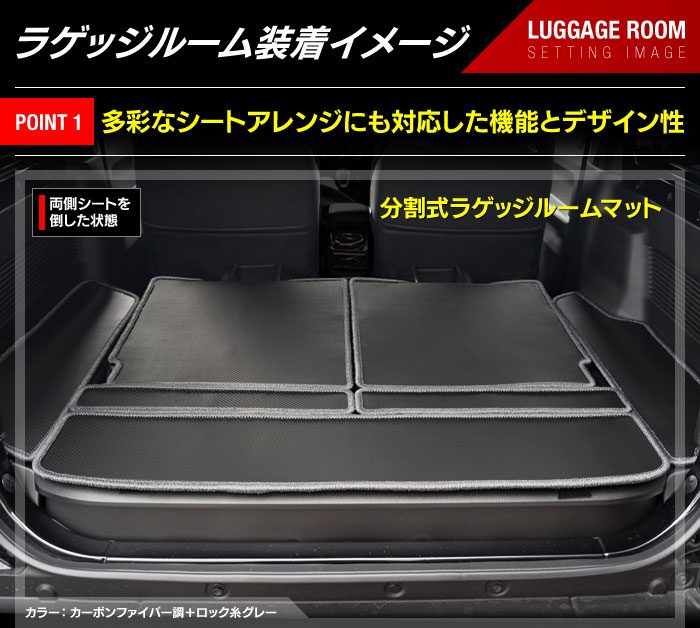 スズキ 新型 ジムニー ラゲッジルームマット ジムニーシエラ JB64W JB74W ◆カーボンファイバー調 リアルラバー 送料無料 HOTFIELD