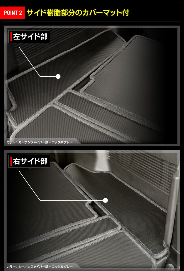 スズキ 新型 ジムニー ラゲッジルームマット ジムニーシエラ JB64W JB74W ◆カーボンファイバー調 リアルラバー 送料無料 HOTFIELD