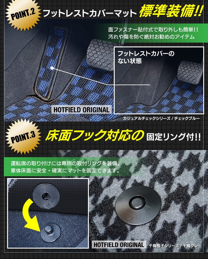 マツダ マツダ2 MAZDA2 DJ系 フロアマット ◆カジュアルチェック HOTFIELD