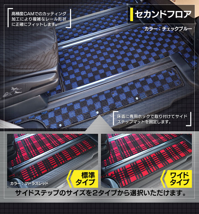 トヨタ ノア ヴォクシー 80系 フロアマット+ステップマット ◆カジュアルチェック 日本製 HOTFIELD