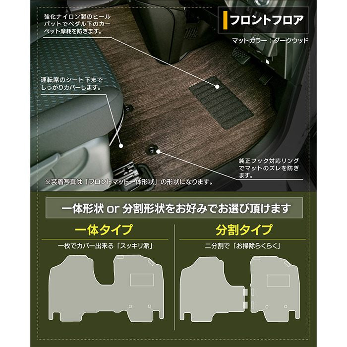 トヨタ ルーミー タンク 900系 フロアマット+トランクマット ラゲッジマット ◆ウッド調カーペット 木目 日本製 HOTFIELD