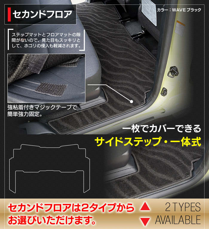 トヨタ シエンタ 5人乗り 170系 フロアマット+ステップマット+トランクマット ラゲッジマット ◆ジェネラル 日本製 HOTFIELD