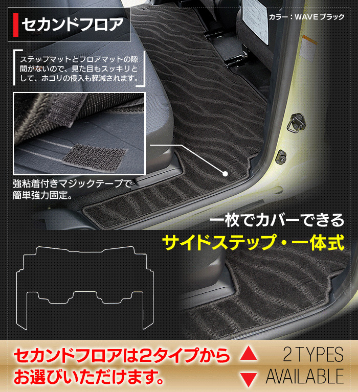 トヨタ シエンタ 6人乗り 7人乗り 170系 170G/175G フロアマット+ステップマット+トランクマット ラゲッジマット ◆ジェネラル 日本製 HOTFIELD