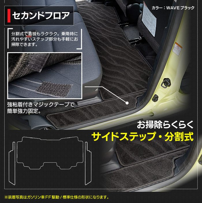 トヨタ シエンタ 6人乗り 7人乗り 170系 170G/175G フロアマット+ステップマット+トランクマット ラゲッジマット ◆ジェネラル 日本製 HOTFIELD