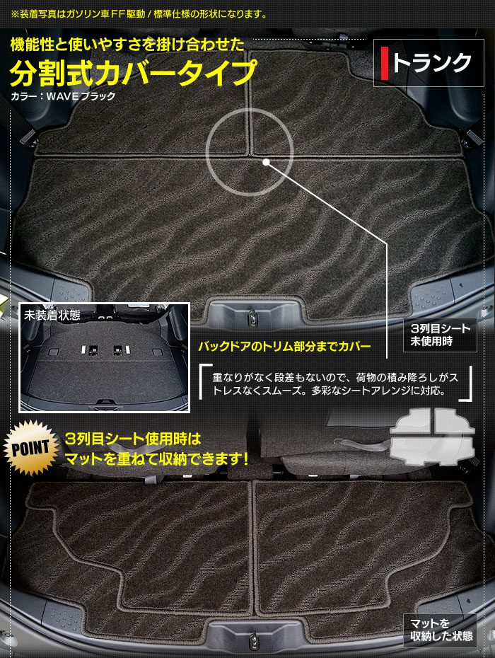 トヨタ シエンタ 6人乗り 7人乗り 170系 170G/175G フロアマット+ステップマット+トランクマット ラゲッジマット ◆ジェネラル 日本製 HOTFIELD