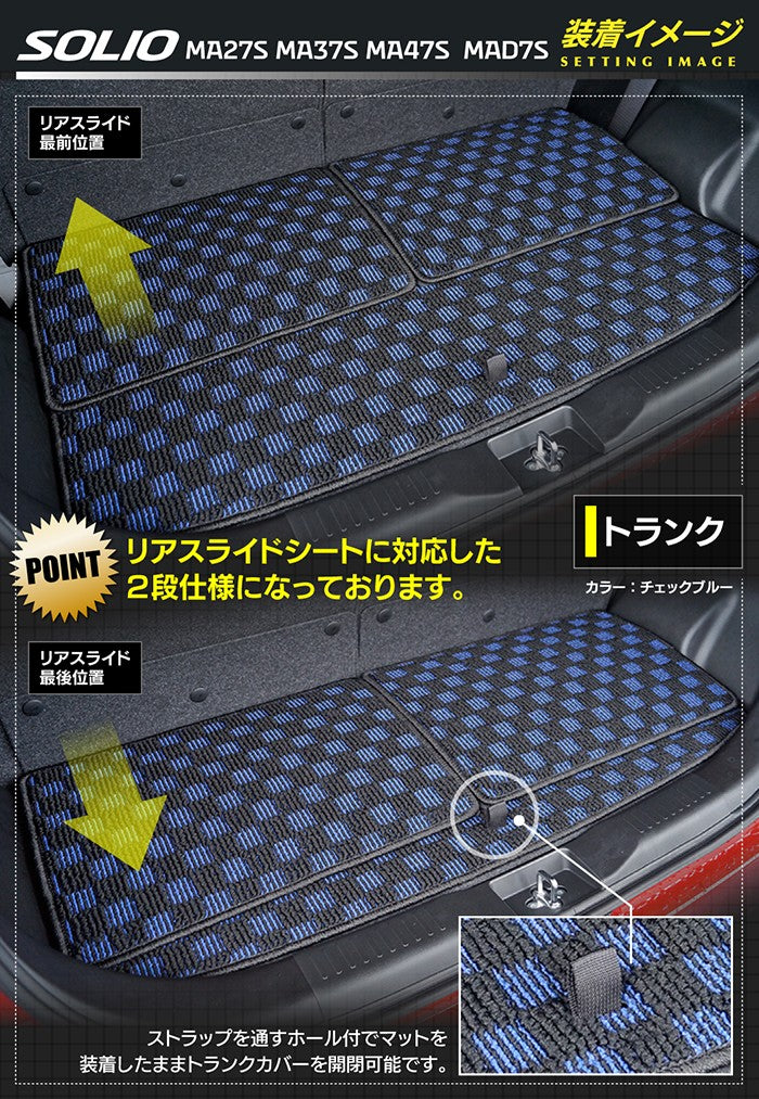 スズキ 新型 ソリオ バンディット対応 MAD7S MA27S MA37S MA47S トランクマット ラゲッジマット ◆カジュアルチェック HOTFIELD