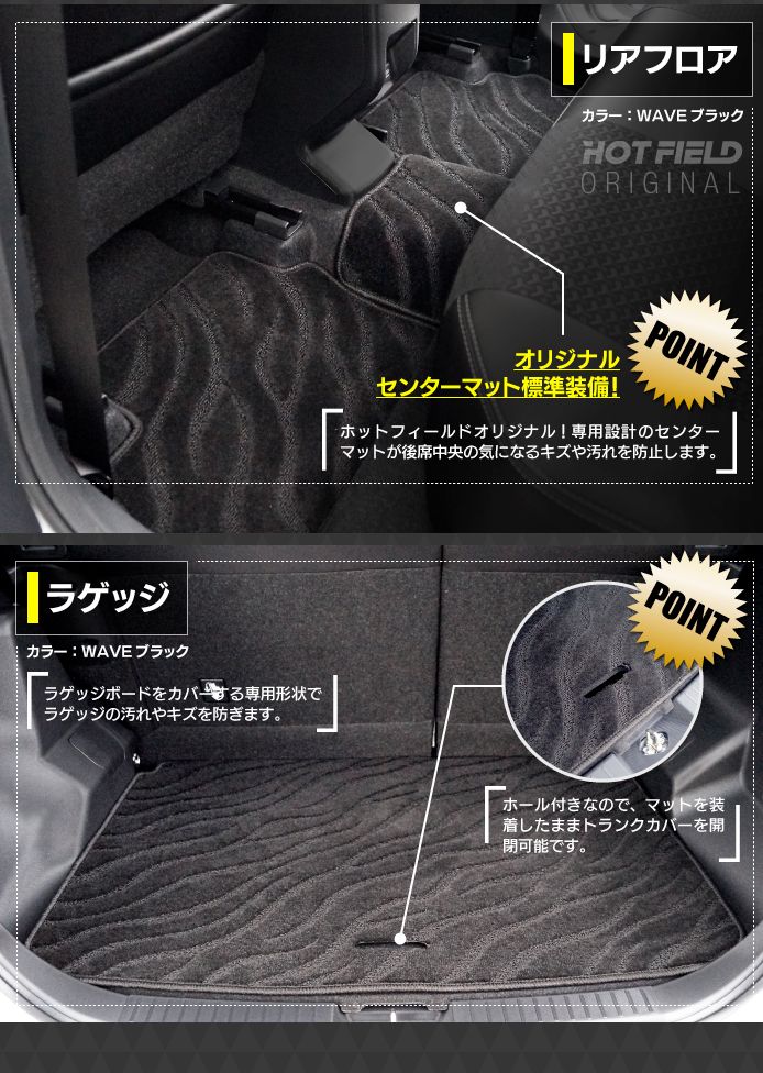 トヨタ 新型 ライズ 200系 フロアマット+トランクマット ラゲッジマット ◆ジェネラル 日本製 HOTFIELD