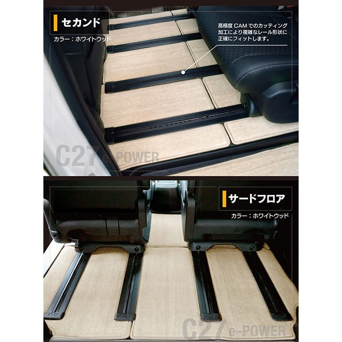 日産 セレナ C27 e-POWER フロアマット ◆ウッド調カーペット 木目 HOTFIELD