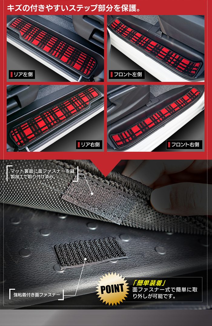 日産 新型対応 セレナ C28系 (ガソリン車) サイドステップマット ◆ジェネラル 日本製 HOTFIELD