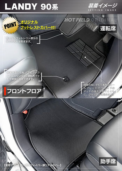 スズキ 新型 ランディ 90系 フロアマット＋ステップマット ◇カーボン