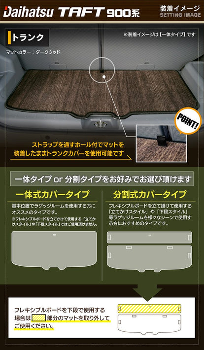 ダイハツ 新型 タフト 900系 トランクマット ラゲッジマット ◇ウッド