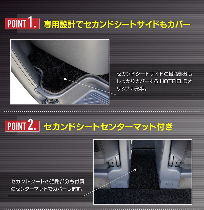トヨタ 新型 アルファード ヴェルファイア 40系 2026年6月～にも対応 セカンドラグマット+2列目通路マット+サードラグマット ◆シャギーラグ調 日本製 HOTFIELD