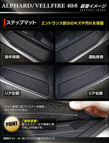 トヨタ 新型 アルファード ヴェルファイア 40系 サイドステップマット
