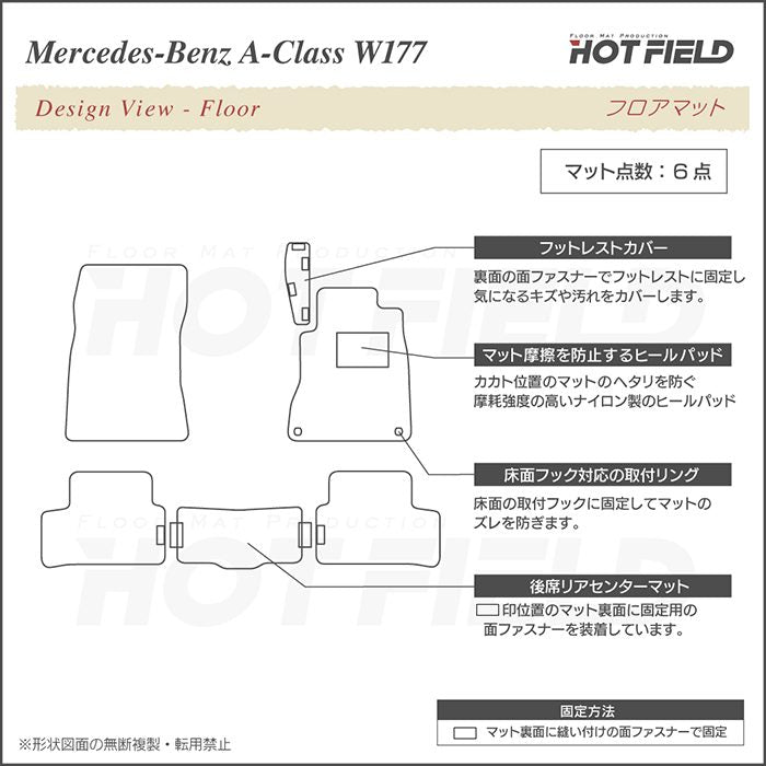 ベンツ Aクラス (W177) フロアマット ◆カジュアルチェック HOTFIELD