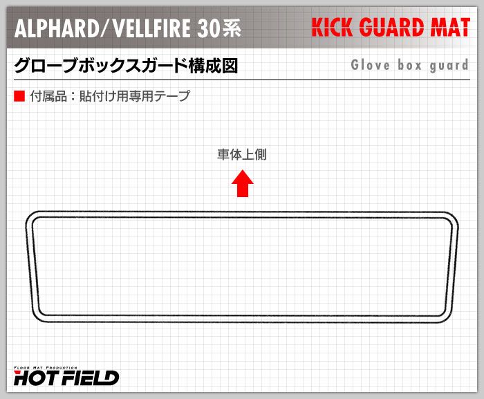 トヨタ アルファード ヴェルファイア 30系 ドアトリムガード+グローブボックスガード+サイドカバーマット ◆ キックガード HOTFIELD 【Y】