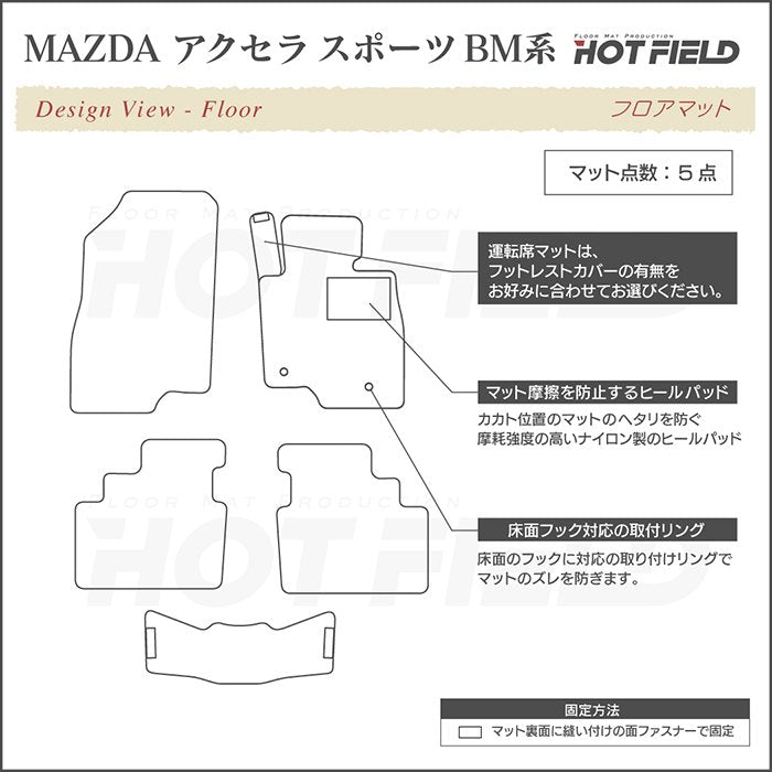 マツダ アクセラスポーツ BM系 フロアマット ◆カジュアルチェック 日本製 HOTFIELD