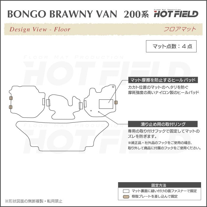 マツダ ボンゴブローニイバン 200系 フロアマット ◆重厚Profound 日本製 HOTFIELD