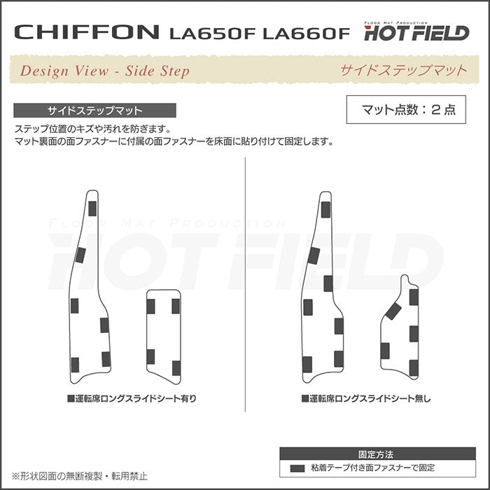スバル シフォン シフォンカスタム LA650F LA660F シフォントライ リア用サイドステップマット ◆カジュアルチェック 日本製 HOTFIELD