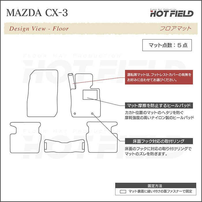 マツダ CX-3 DK系 フロアマット ◆カジュアルチェック 日本製 HOTFIELD