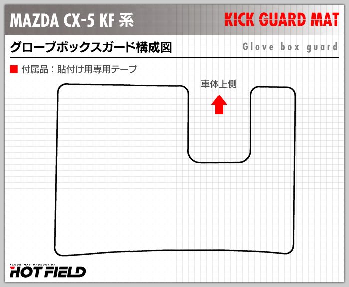 マツダ CX-5 cx5 KF系 ドアトリムガード+グローブボックスガード ◆キックガード 日本製 HOTFIELD