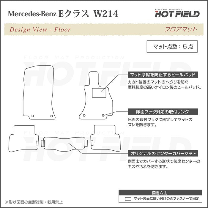 ベンツ 新型 Eクラス (W214) フロアマット＋トランクマット ラゲッジマット ◆カーボンファイバー調 リアルラバー HOTFIELD