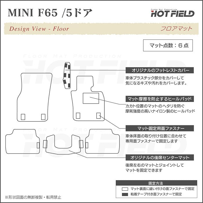 MINI ミニ 新型 F65 フロアマット ◆カジュアルチェック HOTFIELD