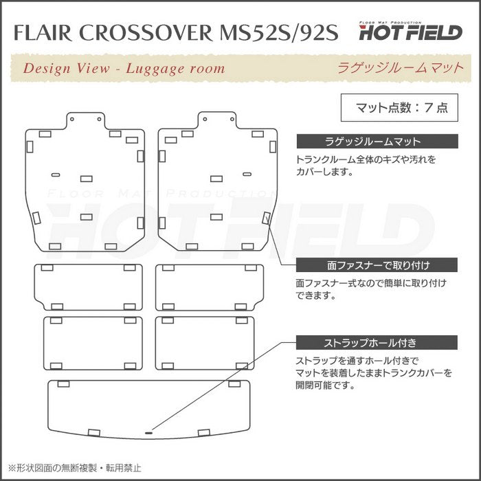 マツダ 新型対応 フレアクロスオーバー MS52S MS92S ラゲッジルームマット 送料無料 日本製 HOTFIELD