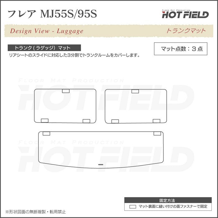 マツダ フレア MJ55S MJ95S トランクマット ラゲッジマット ◆ウッド調カーペット 木目 HOTFIELD