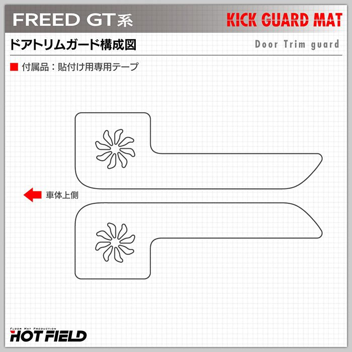 ホンダ 新型 フリード GT系 ドアトリムガード＋グローブボックスガード＋サイドカバーマット ◆キックガード HOTFIELD