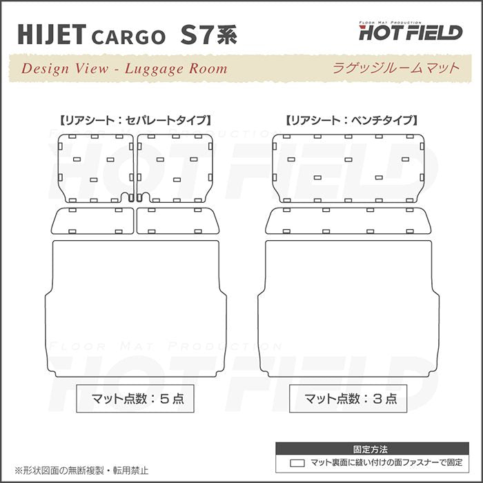ダイハツ ハイゼットカーゴ S7系 ラゲッジルームマット 送料無料 日本製 HOTFIELD