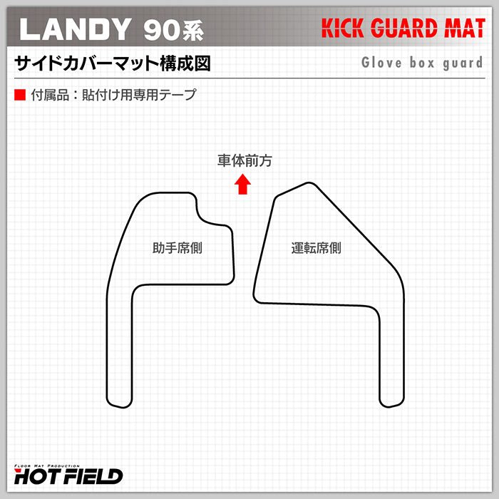 スズキ 新型 ランディ 90系 ドアトリムガード＋グローブボックスガード＋サイドカバーマット ◆キックガード HOTFIELD
