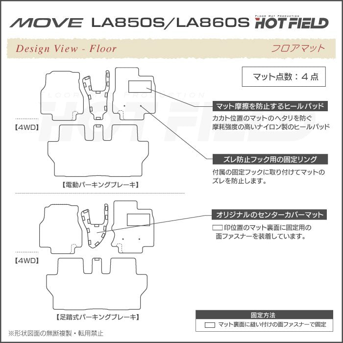 ダイハツ 新型 ムーヴ ムーブ LA850S LA860S フロアマット＋トランクマット ラゲッジマット ◆カジュアルチェック HOTFIELD