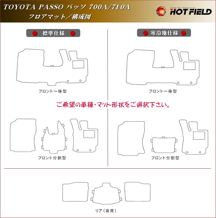 トヨタ パッソ PASSO 700系 710系 フロアマット ◆カジュアルチェック 日本製 HOTFIELD